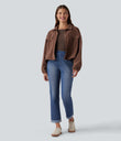 Halara Flex™ High Waisted Rolled Hem Casual Slim Jeans with Pockets - Tide Blue Denim