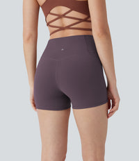 Halara UltraSculpt™ High Waisted Tummy Control Pocket Shaping Training Biker Shorts 3'' - Night's Purple