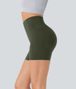 Halara UltraSculpt™ High Waisted Scrunch Butt Lifting Tummy Control Pocket Shaping Workout Biker Shorts 5'' - Deep Woodland Green