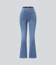 Halara Flex™ High Waisted Pockets Washed Casual Bootcut Jeans - Blue Gray Denim