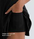 Flare Mini Dance Active Dress-Longer Length - Black