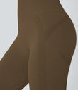 OneForm Seamless Flow High Waisted Ruched 7/8 Yoga Leggings - Dawn Brown