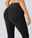 Halara UltraSculpt™ High Waisted Scrunch Butt Lifting Tummy Control Pocket Shaping Yoga Bootcut Leggings - Black