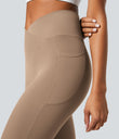 SoftlyZero™ Crossover Pocket Plain Leggings-UPF50+ - Burro