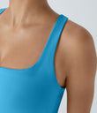 SoftlyZero™ Airy Square Neck Backless Crisscross Cropped Cool Touch Yoga Tank Top-UPF50+ - Swim Cap
