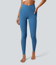SoftlyZero™ Crossover Pocket Plain Leggings-UPF50+ - Gloomy Blue