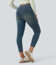 Halara Flex™ High Waisted Pockets Denim Casual Leggings - Cement Blue Denim