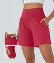 SoftlyZero™ Airy Super High Waisted 2-in-1 Cool Touch Yoga Shorts 7" with Pockets - Winterberry