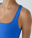 SoftlyZero™ Airy Square Neck Backless Crisscross Cropped Cool Touch Yoga Tank Top-UPF50+ - Elegant Blue