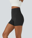 Halara UltraSculpt™ High Waisted Tummy Control Side Pocket Shaping Training Biker Shorts 5'' - Black