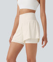 SoftlyZero™ Airy Super High Waisted 2-in-1 Cool Touch Yoga Shorts 5'' with Pockets - Egret