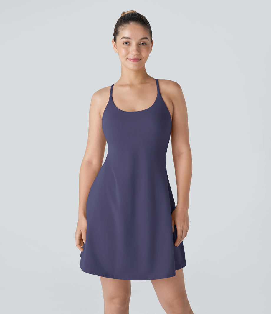 SoftlyZero™ Plush Backless Active Dress-Longer Length-Easy Peezy Edition - Peacoat