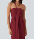 Halter Tie Back Maxi Dress with Pockets - Emboldened
