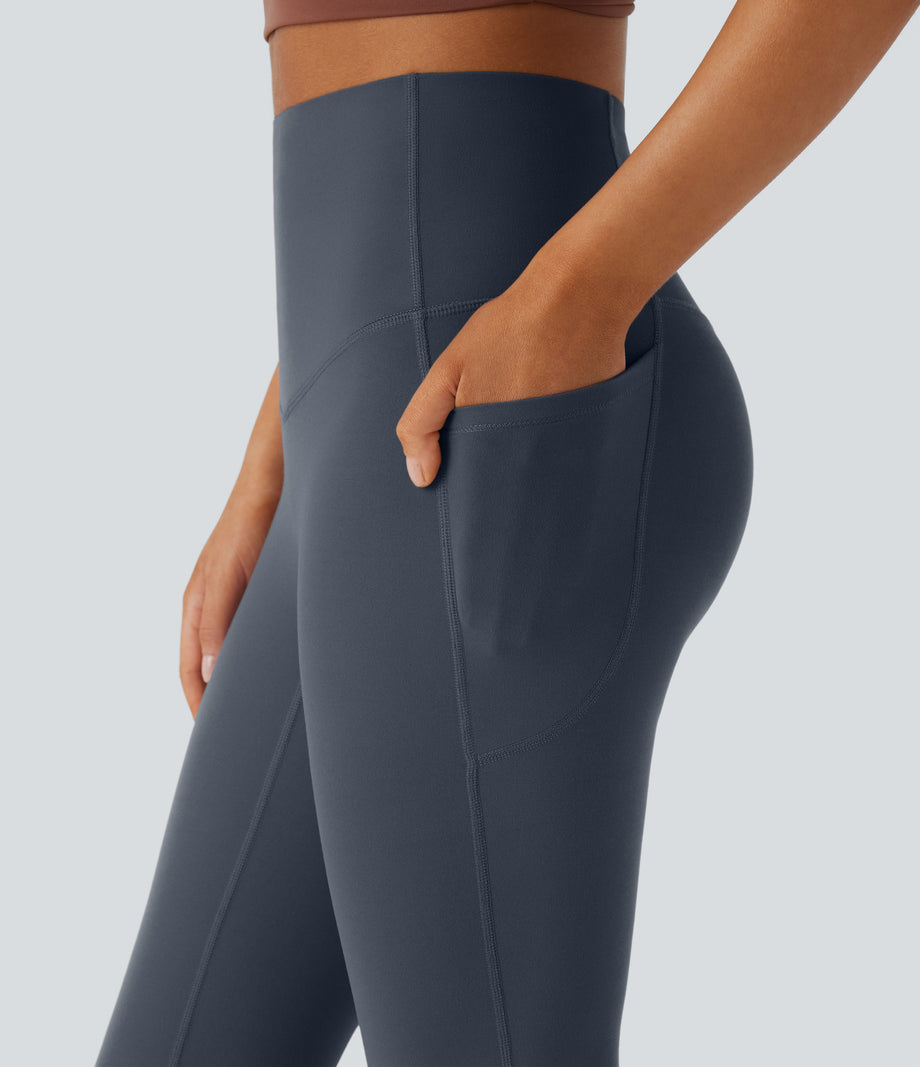 Halara UltraSculpt™ High Waisted Tummy Control Pocket Shaping Yoga Bootcut Leggings - Silent Blue