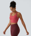 SoftlyZero™ Plush Cut Out Cropped Yoga Tank Top - Winterberry