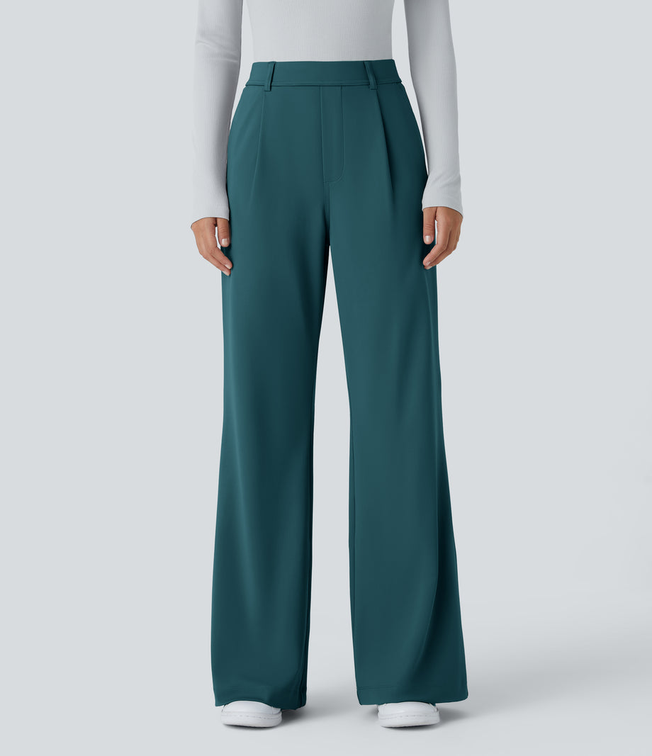 Halara Flex™ DayStretch High Waisted Pocket Work Flare Pants - Atlantic Deep