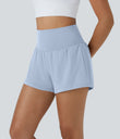 SoftlyZero™ Airy Super High Waisted 2-in-1 Cool Touch Yoga Shorts with Pockets - Skyway