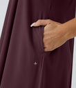 Breezeful™ Backless Racerback Side Pocket High Low Flowy Midi Quick Dry Casual Dress - Amaranth