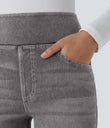 Halara Flex™ High Waisted Pockets Washed Casual Bootcut Jeans - Black Iron Gray Denim