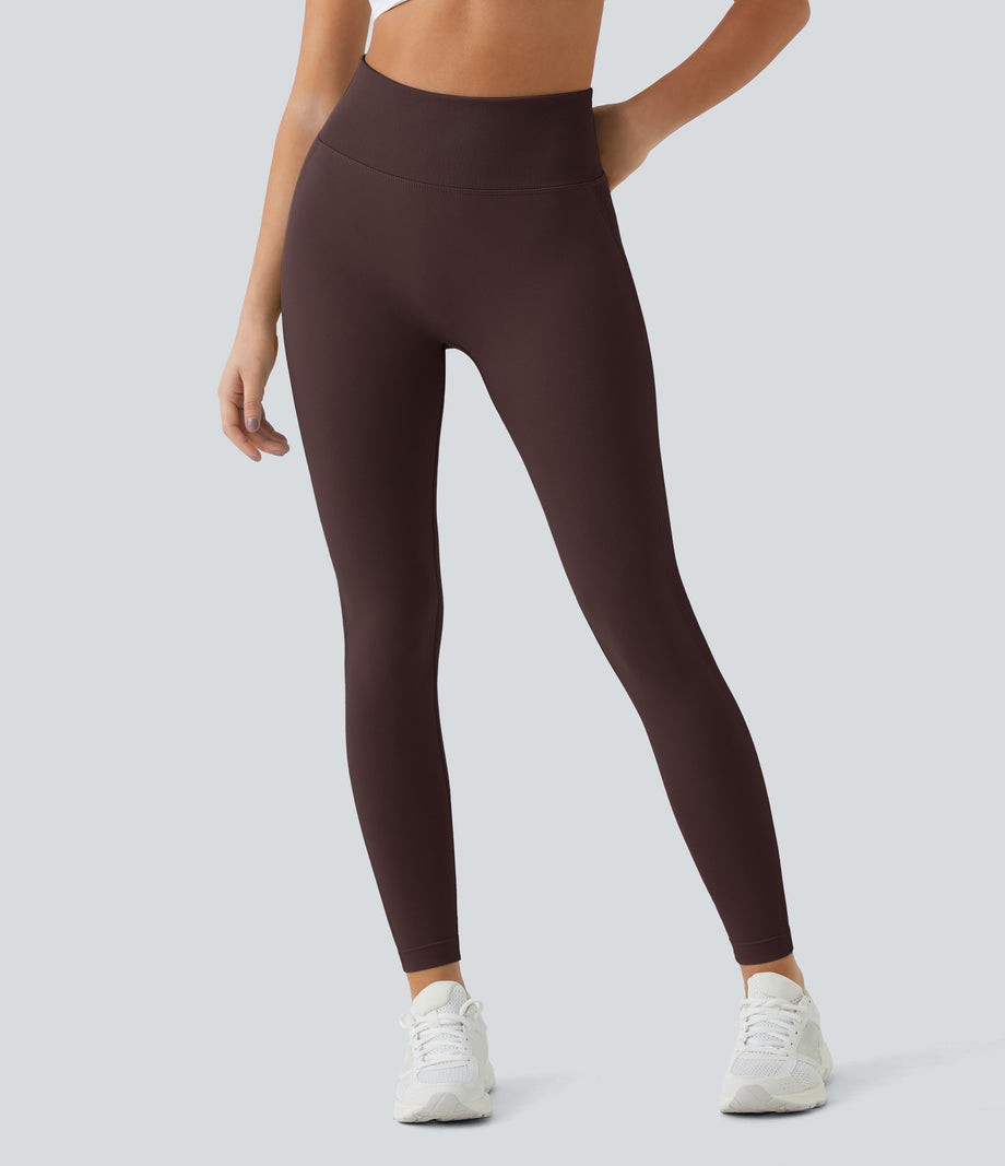 OneForm Seamless Flow High Waisted Booty Scrunch Leggings - Fudge