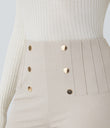 High Waisted Tummy Control Decorative Back Zipper Pockets Herringbone Work Leggings - Moonbeam