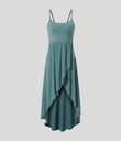 Breezeful™ High Low 2-Piece Pocket Flowy Midi Quick Dry Casual Dress - Stone Blue