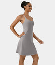 SoftlyZero™ Airy Cut Out 2-in-1 Pocket Cool Touch Longer Active Dress-UPF50+ - Steel Gray