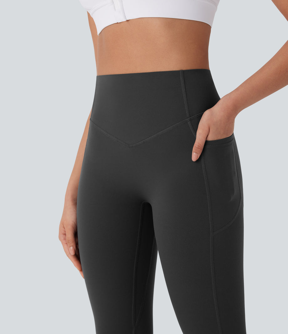 Halara UltraSculpt™ High Waisted Tummy Control Butt Lifting Ruched Pocket Shaping Yoga Leggings - Volcanic Ash