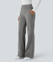Halara Flex™ DayStretch Mid Rise Side Zipper Pocket Work Flare Pants - Silent Storm