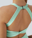 SoftlyZero™ Airy Backless Twisted Cool Touch Dance Active Dress-Easy Peezy Edition - Honeydew