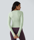 Solid Thumb Hole Yoga Sports Top - Dewkist