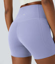 Halara UltraSculpt™ High Waisted Tummy Control Side Pocket Shaping Training Biker Shorts 5'' - Baby Lavender