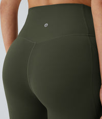 Halara UltraSculpt™ High Waisted Tummy Control Pocket Shaping Training Capri Leggings - Deep Woodland Green