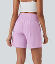 SoftlyZero™ Airy Super High Waisted 2-in-1 Cool Touch Yoga Shorts 7" with Pockets - Orchid Bouquet
