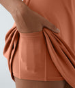 SoftlyZero™ Plush Double Straps 2-Piece Pocket Slip Dance Active Dress A-D Cups - Sun Baked