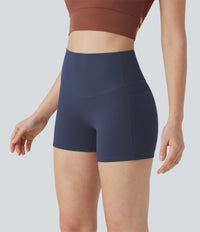 Halara UltraSculpt™ High Waisted Tummy Control Pocket Shaping Training Biker Shorts 3'' - Mood Indigo