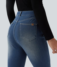 Halara Flex™ High Waisted Casual Skinny Jeans with Pockets - Blue Surf Denim