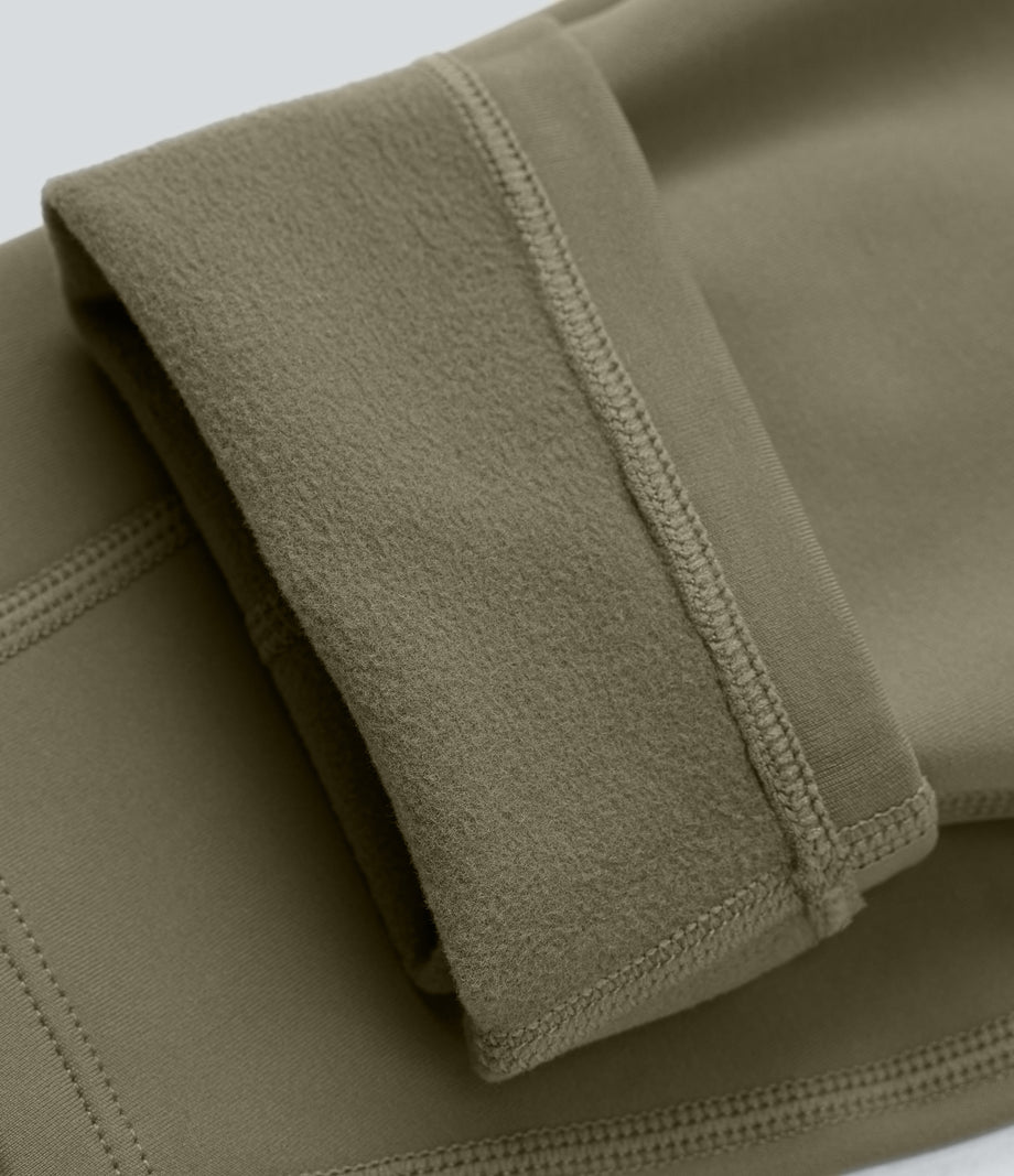 SoftlyZero™ Plush Thermal High Waisted Tummy Control Pocket Workout Leggings - Deep Sage