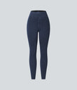 Halara Flex™ High Waisted Pocket Denim Casual Leggings - Washed Denim Navy Blue