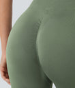OneForm Seamless Flow High Waisted Ruched Plain Leggings - Sea Spray