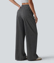 Halara Flex™ Low Rise Drawstring Wide Leg Sparkle Casual Sweatpants Jeans with Pockets - Iron Gate Denim