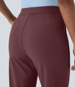 Halara Flex™ DayStretch High Waisted Pocket Ankle Length Tapered Work Pants - Red Mahogany