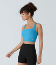 SoftlyZero™ Airy Square Neck Backless Crisscross Cropped Cool Touch Yoga Tank Top-UPF50+ - Swim Cap