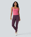 Scoop Neck Crisscross Back Crossover Hem Yoga Cami Top - Pink Lemonade