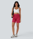 SoftlyZero™ Airy Super High Waisted 2-in-1 Cool Touch Yoga Shorts 7" with Pockets - Winterberry