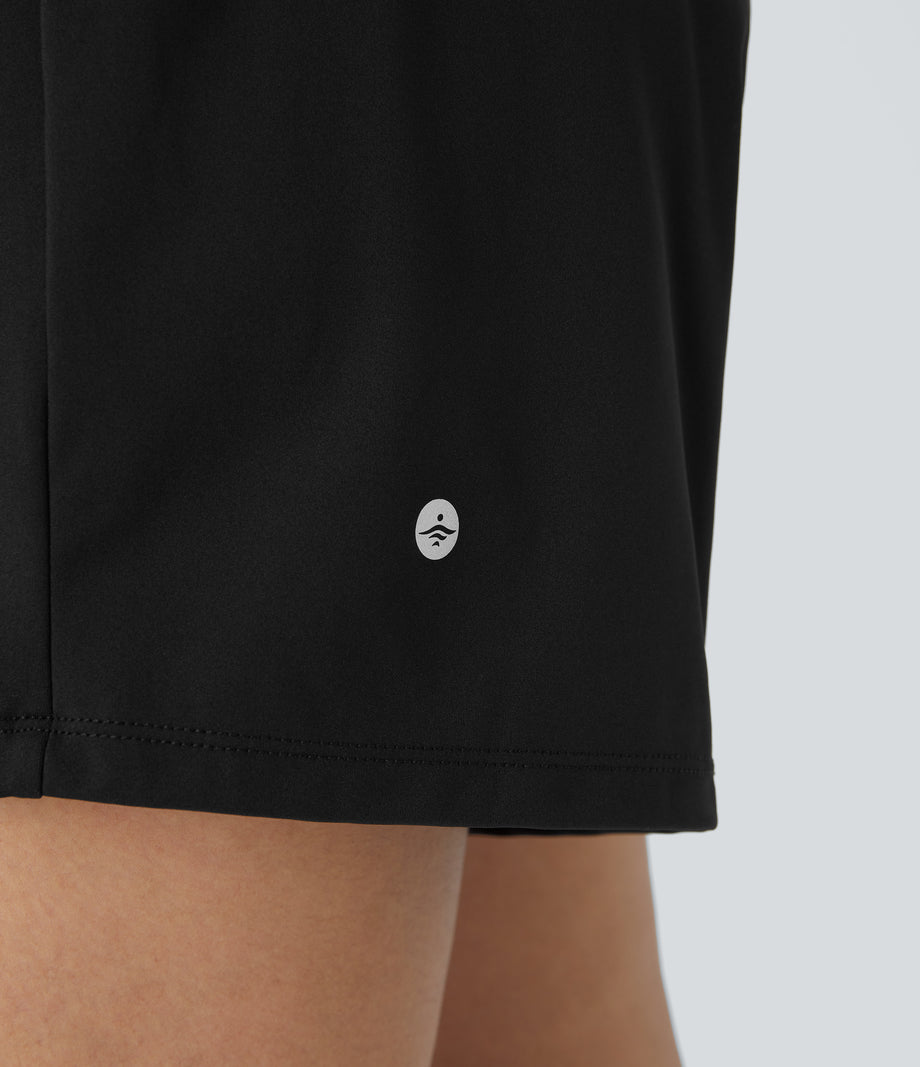 SoftlyZero™ Airy Super High Waisted 2-in-1  Cool Touch Yoga Shorts 5'' with Pockets-Longer Length - Black