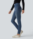 Halara Flex™ High Waisted Casual Skinny Jeans with Pockets - Blue Surf Denim