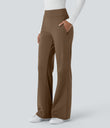 Halara Flex™ DayStretch Mid Rise Side Zipper Pocket Work Flare Pants - Sepia