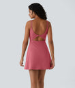 SoftlyZero™ Plush Double Straps 2-Piece Pocket Slip Dance Active Dress A-D Cups - Begonia Rouge
