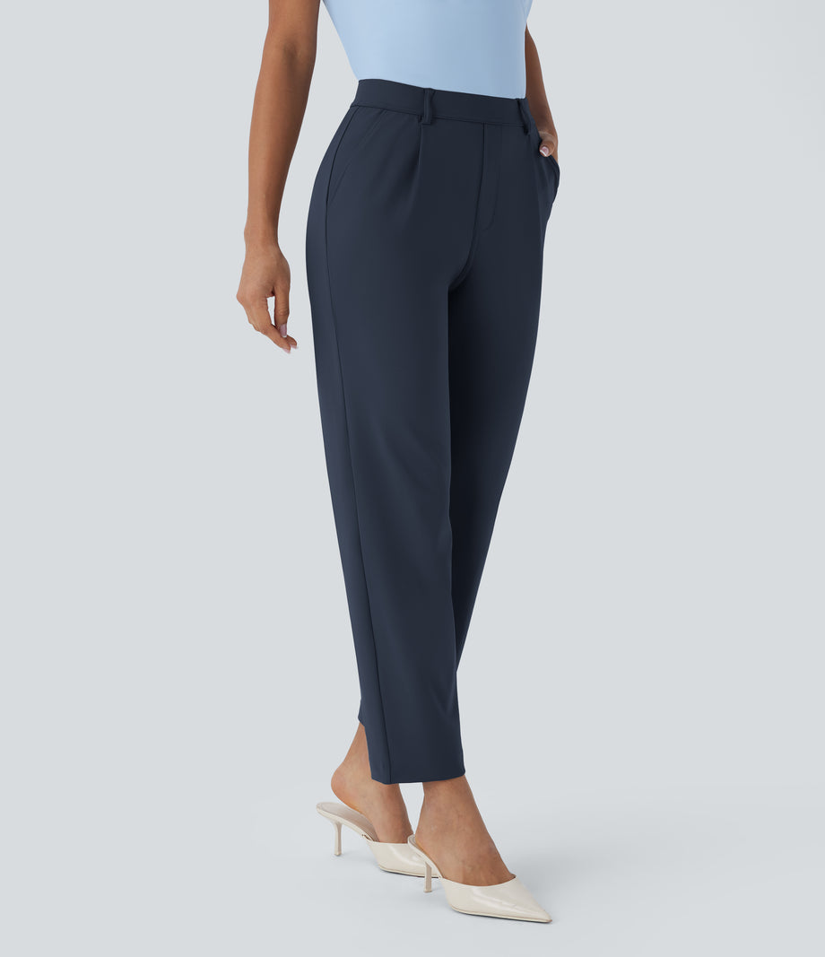 Halara Flex™ DayStretch High Waisted Pocket Ankle Length Tapered Work Pants - Midnight Blue